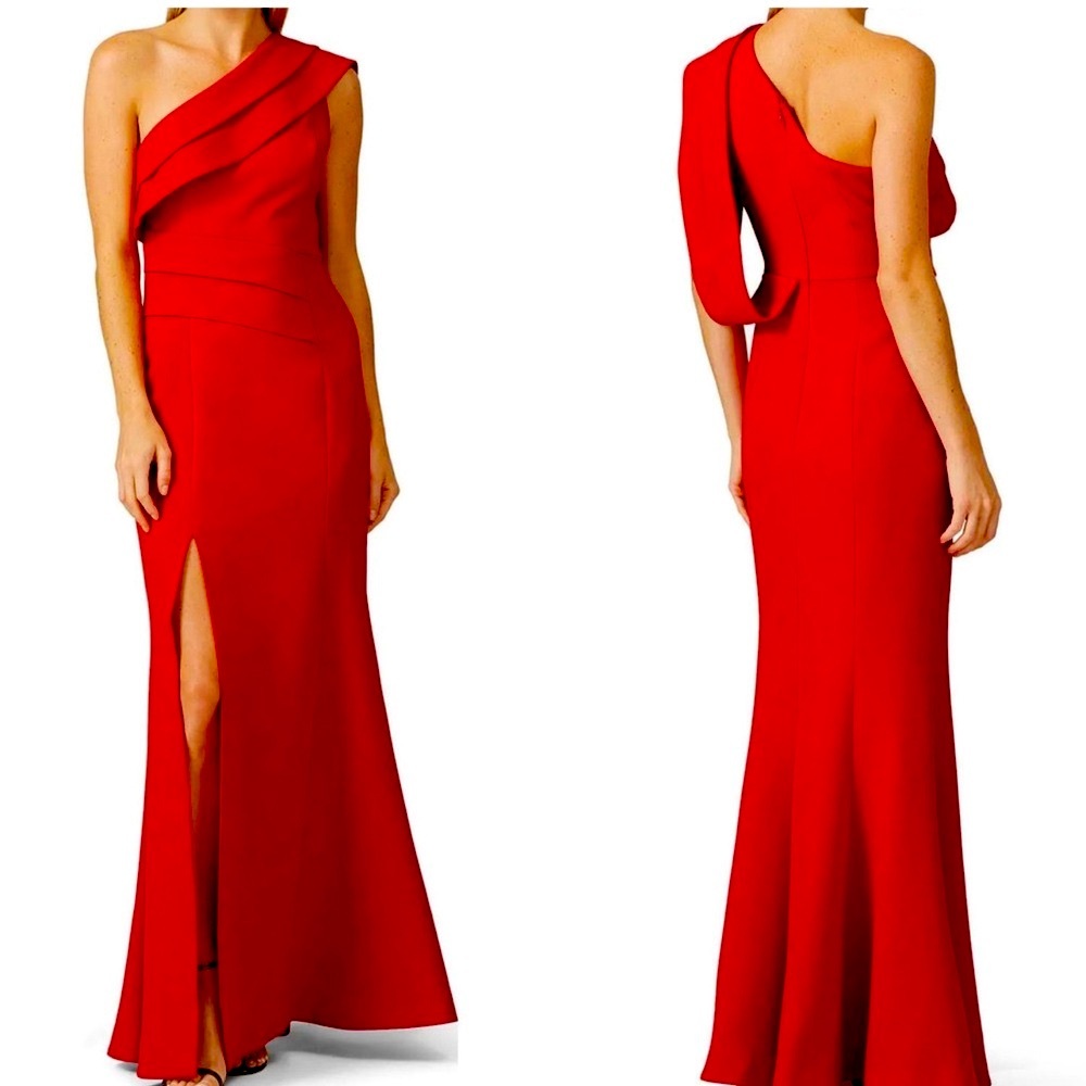 C/Meo Collective Fragment One Shoulder Red Dress